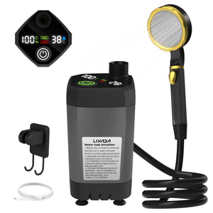 AquaFlow™ Portable Shower — Real Pressure from Any Bucket (6000mAh, Temp Display)