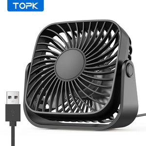 BreezePal™ USB Portable Fan — Whisper-Quiet, 3 Speeds, 360° Tilt