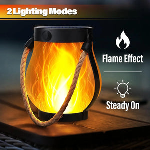 FlameRope™ Solar Flame Lantern — Real Flicker Ambience, Charges Itself (Waterproof)